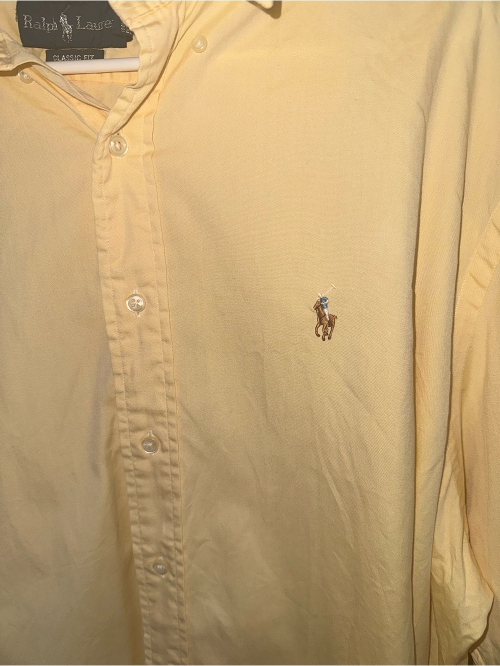Polo Ralph Lauren Men's Classic-Fit Oxford Button-Down Shirt | 17.5 32 33 Yellow - Picture 8 of 9
